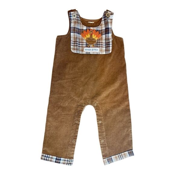 Mud Pie Brown Plaid Turkey One Piece - Picture 2 of 10